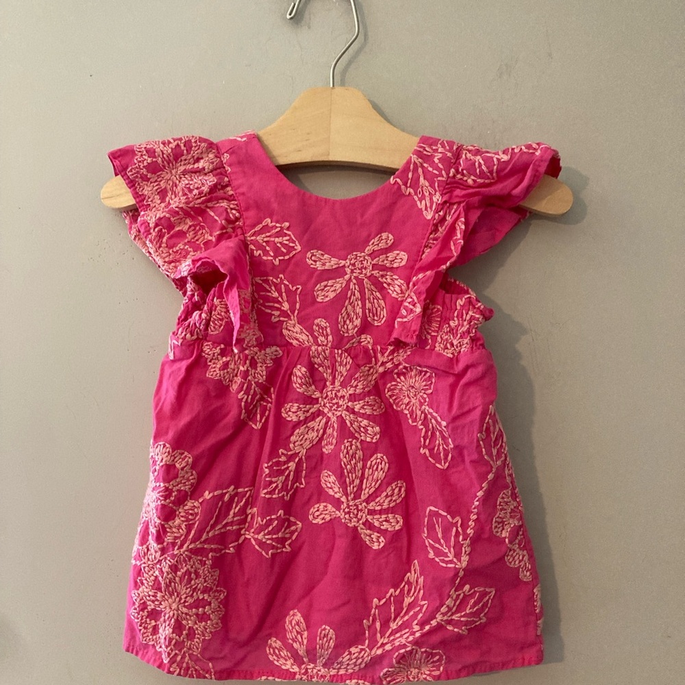 $18 ADD ON Zara Girls Floral Cotton Dress pink h&m baby gap